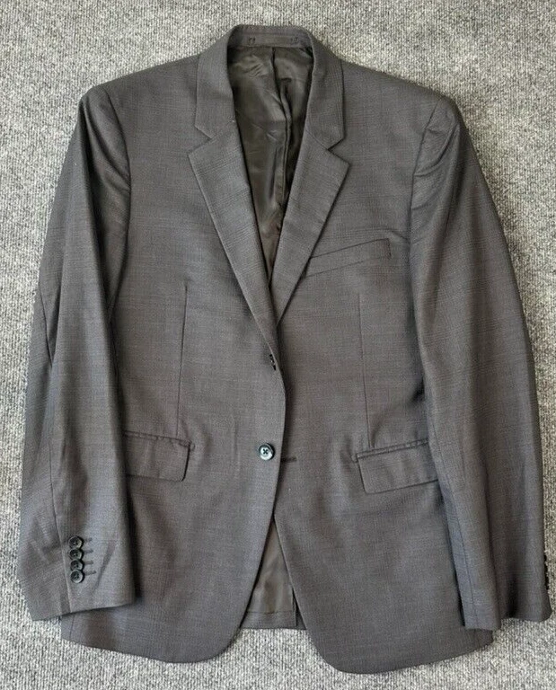Theory Chambers Model Solid Gray 2-Btn Wool Stretch Blazer Jacket 38S - Image 1 of 4