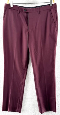 Pantalones Jack London Para Hombre Talla 30x25 Granate Ajustados Chinos Vestido Frente Plano Foto 1 de 4
