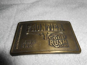 VTG FRONTIER GOLD RUSH CLUB BELT BUCKLE - Picture 1 of 5