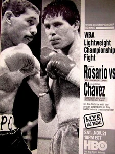 Chavez Vs. Rosario WBA Lightweight 1987 HBO Original Print Ad 8.5 x 11" - Picture 1 of 4