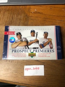 Upper Deck Prospect Premieres 2002 caja de pasatiempos sellada jardinero, Greinke autos Mauer - Imagen 1 de 5