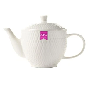 Traditionelle Teekanne Porzellan Steinzeug Teekanne Tee Kaffee Kräuterkanne 700ml weiß - Bild 1 von 2