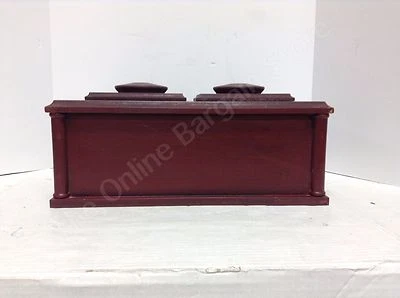 Wood rectangular Primitive  Burgundy country decorative box candles potpourri   - Image 1 of 4