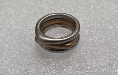 Breil Tetra Collection Set of 3 Women Rose Gold Stainless Steel Rings Size UK-P - Image 1 of 4