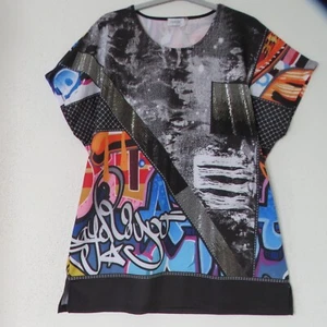 LA VELINA linda sudadera túnica 48-50-52 (1) detalles de moda negro-colorido - Imagen 1 de 3