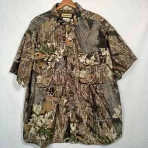 Vintage Remington Mossy Oak Break Up Camo Shirt XXL Nylon Camouflage Hunt Vented - Picture 1 of 21
