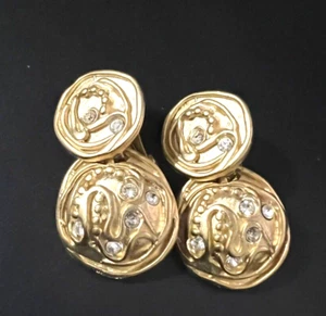 Vintage Norma Jean clip on Rhinestones earrings - Picture 1 of 10