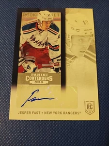 2013 JESPER FAST PANINI ANWÄRTER SIGNIERT AUTO ROOKIE KARTE RC #119 RANGERS - Bild 1 von 3