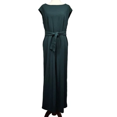 Mono para mujer Calvin Klein 8 verde oscuro con cinturón pierna ancha sin mangas elástico Foto 1 de 4