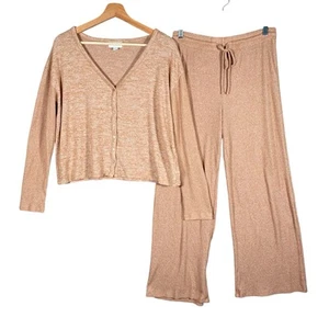 Love By Gap Pajama Loungewear Set Size M Travel Airport Softspun Ribbed Cardigan - Picture 1 of 17