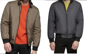 Calvin Klein Men’s Bomber Jackets (Two) Size L – Olive NWT & Charcoal used NM - Picture 1 of 22