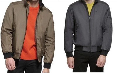 Calvin Klein Men’s Bomber Jackets (Two) Size L – Olive NWT & Charcoal used NM - Image 1 of 4