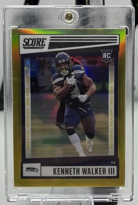 2022 Score Rookies Kenneth Walker III #329 Gold Zone /50 (RC) - Image 1 of 2