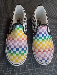 Vans Classic Slip On Rainbow Checker Unisex Shoe Sneaker US Missy 5 Off The Wall - Picture 1 of 9