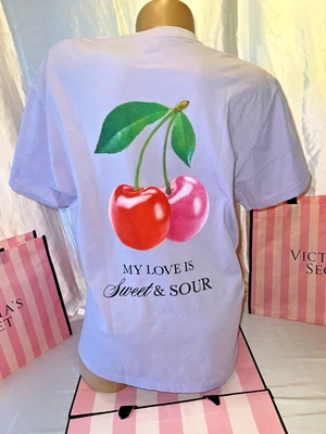 Victoria Secret PINK Boyfriend T-Shirt  Cherry Print Large - Image 1 of 2