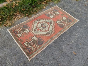 Vintage Hand Knotted Oushak runner ,Turkish Runner rug wool runner boho runner - Picture 1 of 13