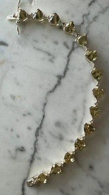 Sterling Silver Trillion Cut Gemstone Tennis Bracelet, 7" - Image 1 of 4