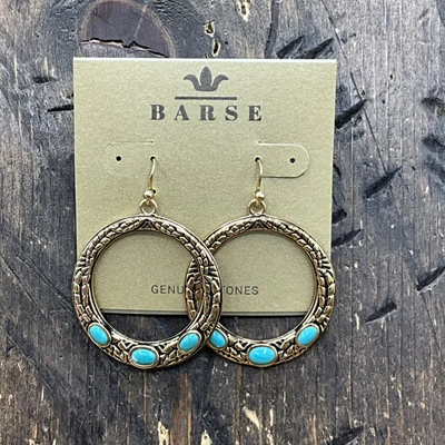 Pendientes Barse Palisade Loop - Turquesa - Bronce - Nuevos con etiquetas Foto 1 de 4