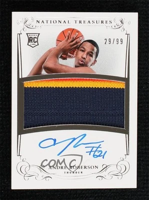 2013 Panini National Treasures /99 Andre Roberson #123 RPA Rookie Patch Auto RC - Image 1 of 2