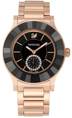 Swarovski Octea Classica Watch Black Crystal Rose Gold Tone Bracelet 5043192 - Image 1 of 4
