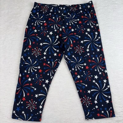 Leggings al Tobillo Capri No Boundaries Juniors XL (15-17) Rojo Blanco Azul Estrellas Nuevos con Etiquetas Foto 1 de 4