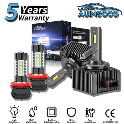 Faros LED blanco frío para Hyundai Equus 2011 sedán 4 puertas 4,6 L D1S H11 Foto 1 de 4