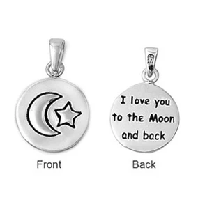 I Love You To The Moon And Back Anhänger Sterlingsilber - Bild 1 von 1