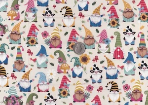 Remnant of Fabric Fat Eighth 9X21 for Crafts, Quilting * Gnomes* - Picture 1 of 1