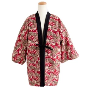 Japanische Hanten Kimono Jacke (M) wendbar warm Zimmerkleidung Schneering aus Japan - Bild 1 von 14