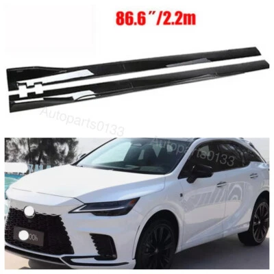 86.6" For Lexus RX350 RX450 Glossy Side Skirts Rocker Chin Lip Splitter US Foto 1 de 4