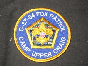 Parche insignia madera Camp Upper Craig, C-37-04 Fox Patrol - Imagen 1 de 1