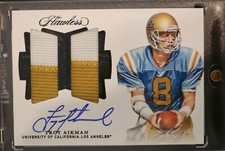 TROY AIKMAN 2018 Flawless Collegiate Black 1/1 GAME USED Patch AUTO UCLA
