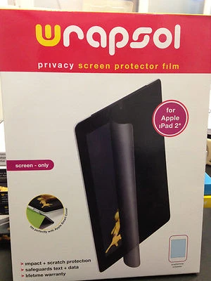 WRAPSOL-PMPAP011-SO Anti-Glare Privacy Screen Protector Film For iPad 2, NEW - Image 1 of 2