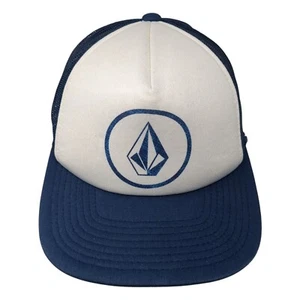Volcom Snapback Trucker Hat Blue One Size Adjustable Mesh Back 6 Panel - Picture 1 of 9