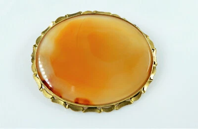 Broche de alfiler de ágata relleno de oro muy grande Foto 1 de 2