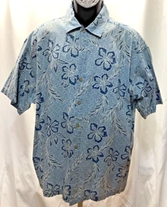 Camisa hawaiana vintage North Crest Sky azul hibisco XL - Imagen 1 de 4