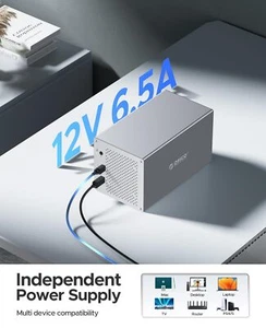 4 Bay Externe Festplattengehäuse Typ B für 2.5/3,5" Zoll SSD HDD SATA Aluminium - Bild 1 von 14
