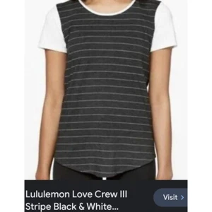 Camiseta para mujer Lululemon Love Crew III a rayas cuello redondo. Talla M - Imagen 1 de 6