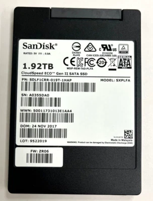 SanDisk 1.92TB Terabyte 2.5" SATAIII SSD Solid State Drive Cloudseed ECO Gen2 - Image 1 of 4