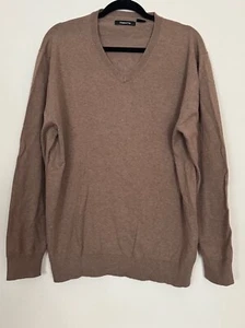 Men's Claiborne Sweater XL Brown Cashmere Blend V-Neck Long Sleeve Knit - Picture 1 of 4