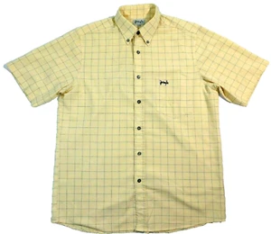 James PRINGLE Shirt Men's Medium Yellow & Blue Check Short Sleeve Button Down - Picture 1 of 10