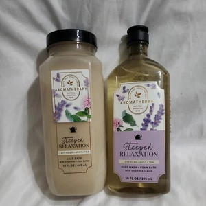 NWT Bath & Body Works Aromatherapy Steeped Relaxation Lavender Mint Tea Bundle - Picture 1 of 5