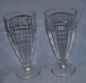 Lot of 2 Vintage Libbey Soda Fountain Diner Glasses Milkshake Coke Float Sundae - Picture 1 of 2