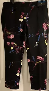 WORTHINGTON WOMEN PURPLE * BLACK * BLUE FLORAL PANTS * SIZE 10 * NEW * FREE SHIP - Picture 1 of 3