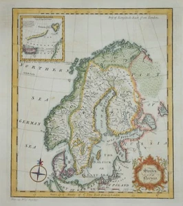 SCANDINAVIA - SWEDEN AND NORWAY BY JOHN GIBSON, CIRCA 1760. - Picture 1 of 1