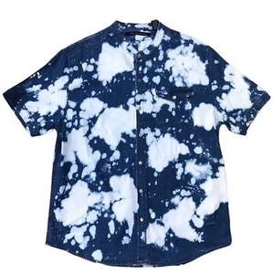 Sean John Button Up Mens 3XL Bleached Denim Short Sleeve Shirt - Picture 1 of 4