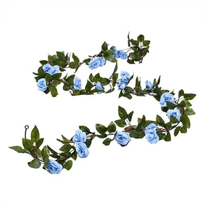 2.1M 24-head Rose Flower Garland Fake Rose Vine Artificial Flowers Party Wedding - Picture 1 of 22