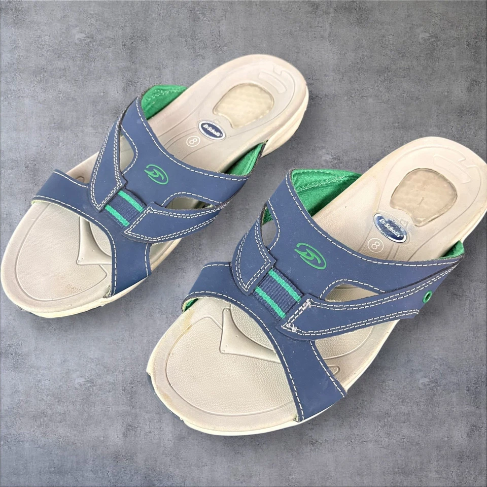 Sandalias Dr. Scholls Advanced Comfort para mujer talla 8 deslizables azules punta abierta sin cordones Foto 1 de 4