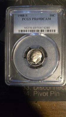 1988-S Roosevelt Proof Dime - PCGS PR69DCAM - Nice Coin! 6835 - Image 1 of 2