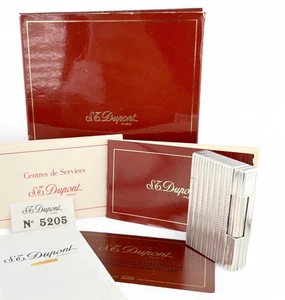 S.T. Encendedor de Gas Dupont Gatsby Espiga Plateado con Caja Encendido Confirmado - Imagen 1 de 9